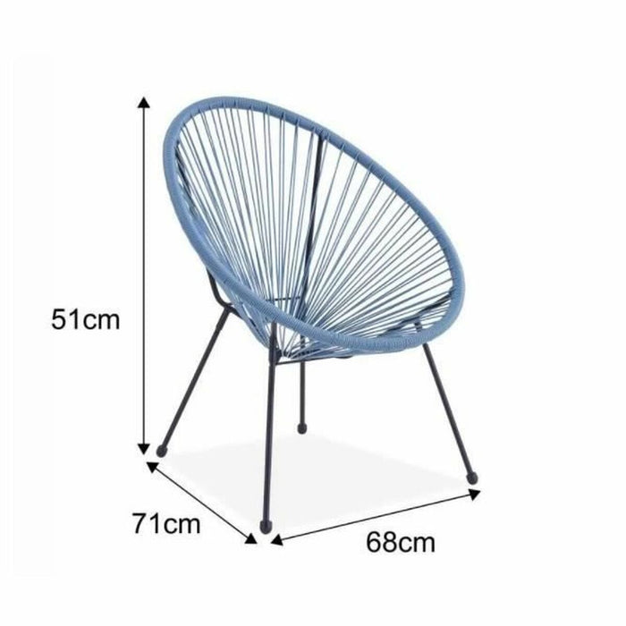 Canapea de grădină Mana Albastru Plastic (68 x 71 x 86 cm)