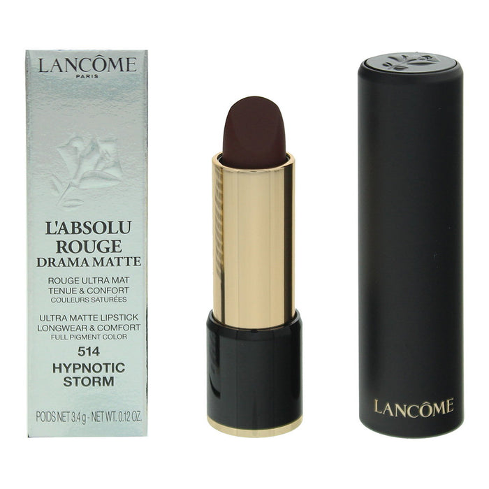 Ruj cremos Lancome L'Absolu Rouge Drama Matte, mat, nuanța 514 Hypnotic Storm, 3,4 g