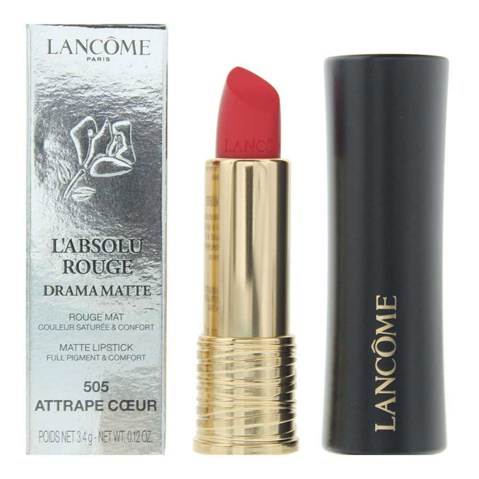 Ruj mat Lancome L'Absolu Rouge Drama Matte, nuanța 505 Attrape Coeur, 3,4 g