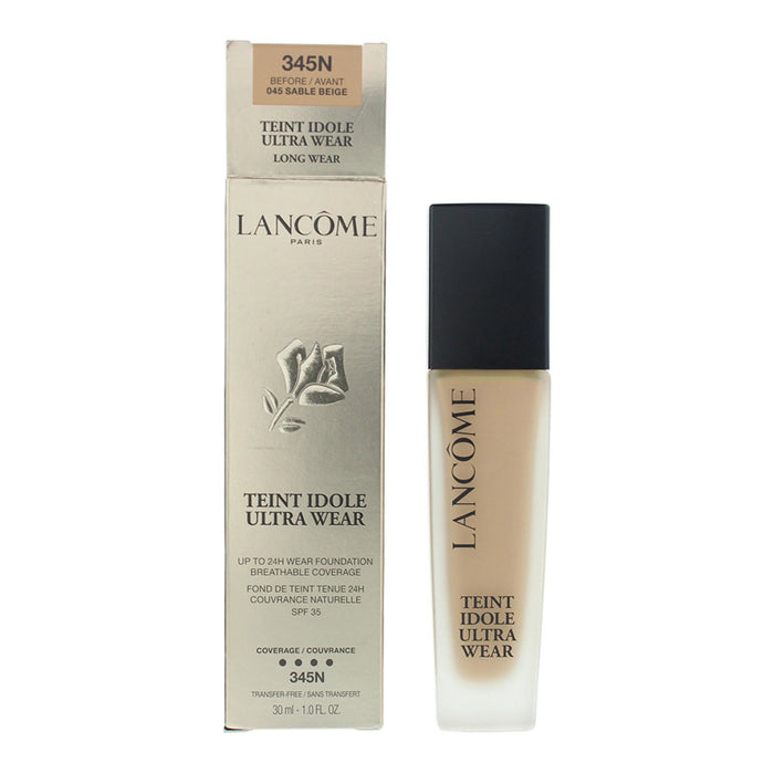 Fond de ten lichid Lancome Teint Idole Ultra Wear, acoperire naturală, nuanța 345N, SPF 35, 30 ml