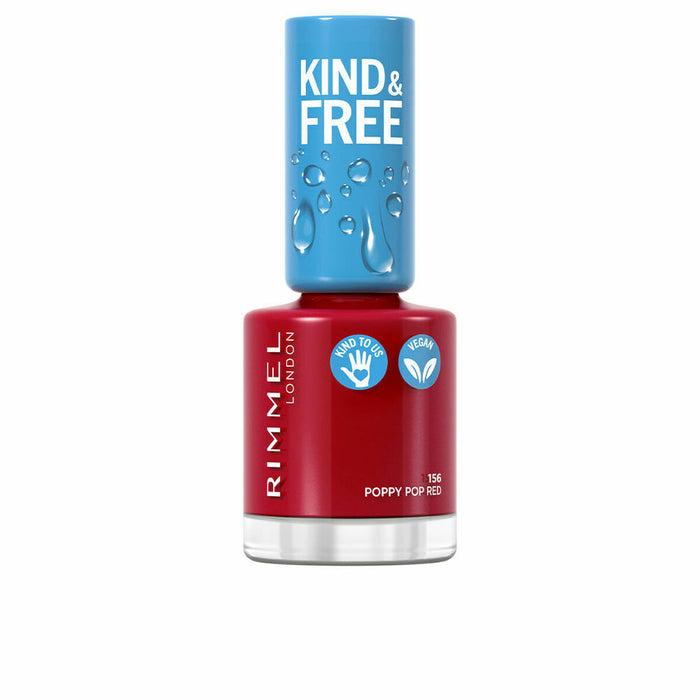 lac de unghii Rimmel London Kind & Free 156-poppy pop red (8 ml)