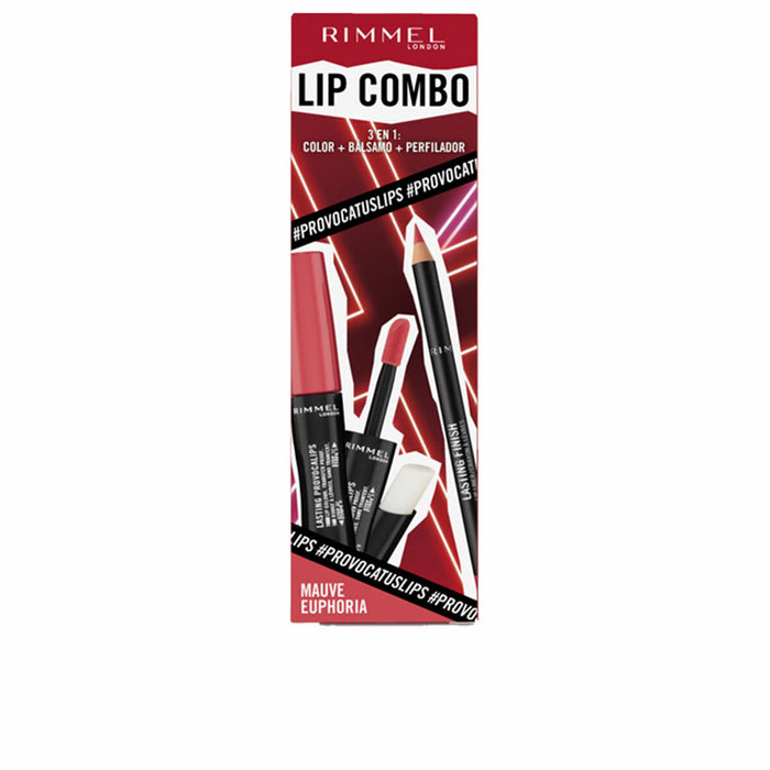 Set de Machiaj Rimmel London Lip Combo 3 Piese Mauve Euphoria