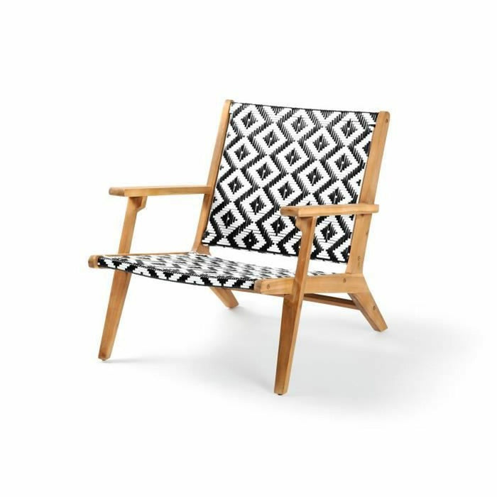 Zahradní židle Acacia 81 x 67 x 71 cm Negru Lemn Alb Rășină