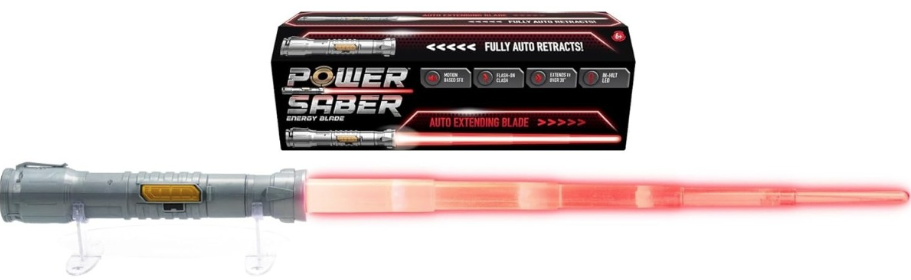 Sabie telescopică Goliath Power Saber, efecte sonore și lumini, lamă extensibilă peste 90 cm, 6+ ani