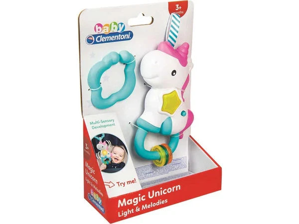 Zornăitoare Clementoni Baby Magic Unicorn, lumini și melodii, 3+ luni