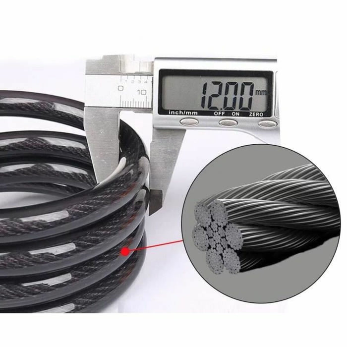 Cablu cu lacăt Beeper ME129-12 Negru