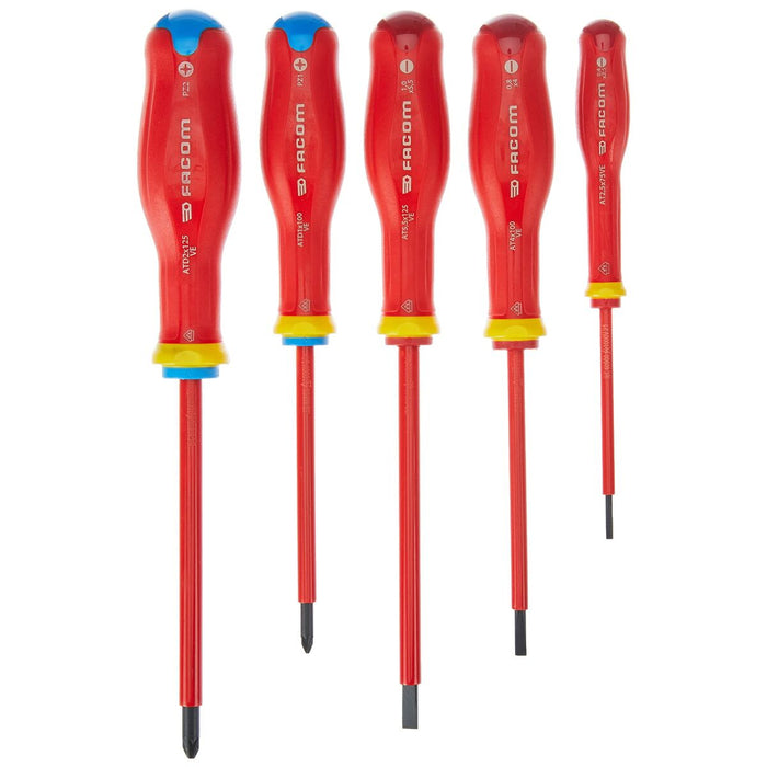 Set de șurubelnițe Facom Protwist Isolated 1000V AT5VE.PB Plat Pozidriv 5 Piese