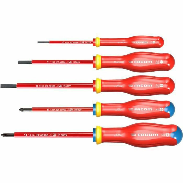 Set de șurubelnițe Facom Protwist Isolated 1000V AT5VE.PB Plat Pozidriv 5 Piese