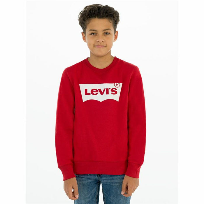 Hanorac fără Glugă Copii Levi's Batwing Crewneck  Roșu