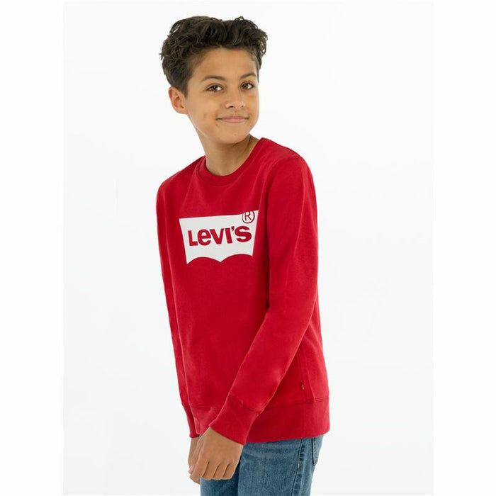 Hanorac fără Glugă Copii Levi's Batwing Crewneck  Roșu