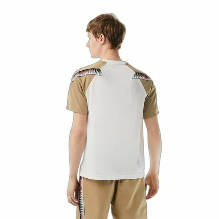 Tricou cu Mânecă Scurtă Lacoste Sport Regular Fit Color-Block Alb Bărbați