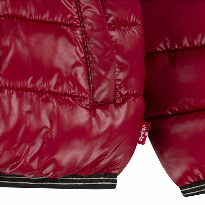 Jachetă Sport pentru Copii Levi's Sherpa Lined Mdwt Puffer J Rhythmic Roșu Închis