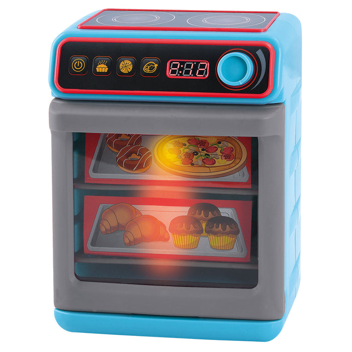 Cuptor și plită de jucărie PlayGo Kitchen Oven & Hob, cu lumini și sunete, albastru, 3+ ani