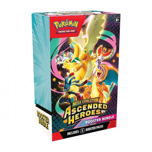 Pachet booster Pokemon TCG Mega Evolution Ascended Heroes, 6 pachete, 6+ ani