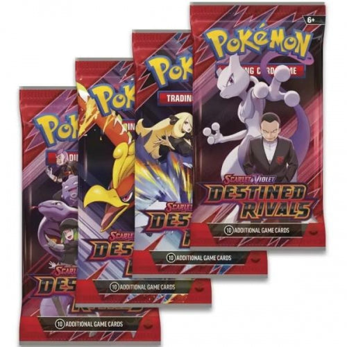 Pachet de cărți de joc Pokemon, Pokémon TCG Scarlet & Violet Destined Rivals, diverse modele, 10 cărți, 6+ ani