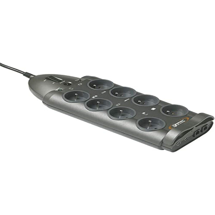 Placă de Circuit 8 Puncte de Conectare Schuko INFOSEC S8 LAN TV Negru