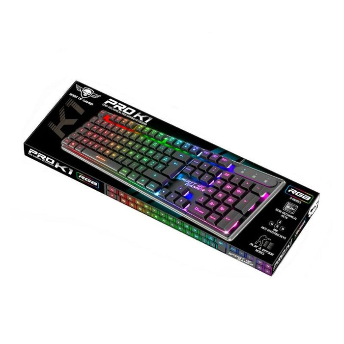 Tastatură Spirit of Gamer PRO-K1 Qwerty Spaniolă Negru