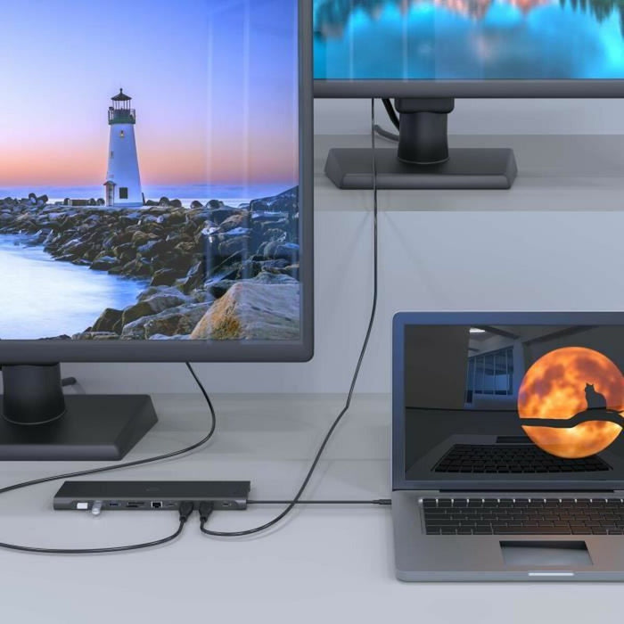 Hub USB Mobility Lab Dock Adapter 11 in 1 Negru Gri 100 W