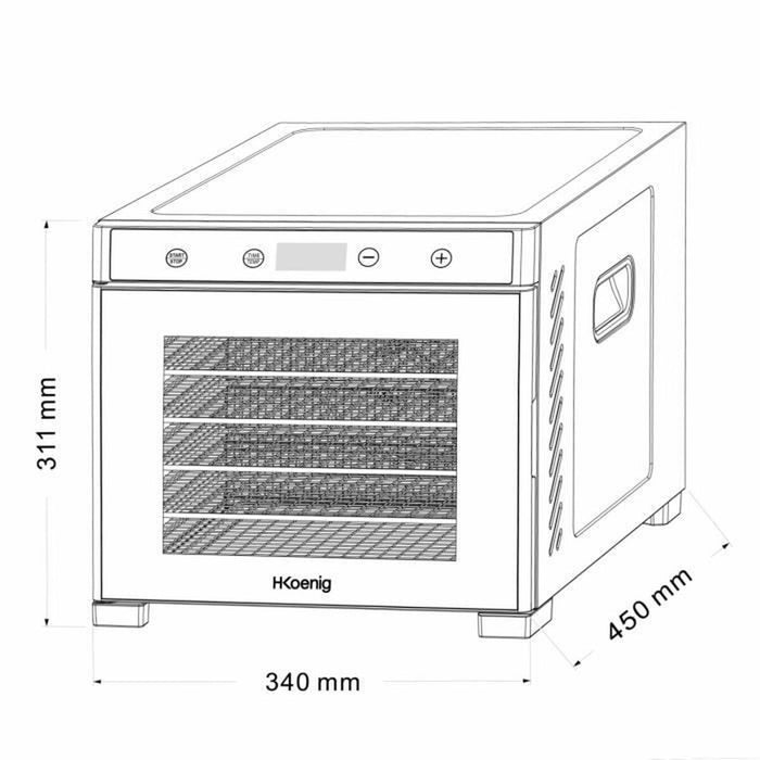 Dispozitiv de Deshidratat Alimente Hkoenig 650 W