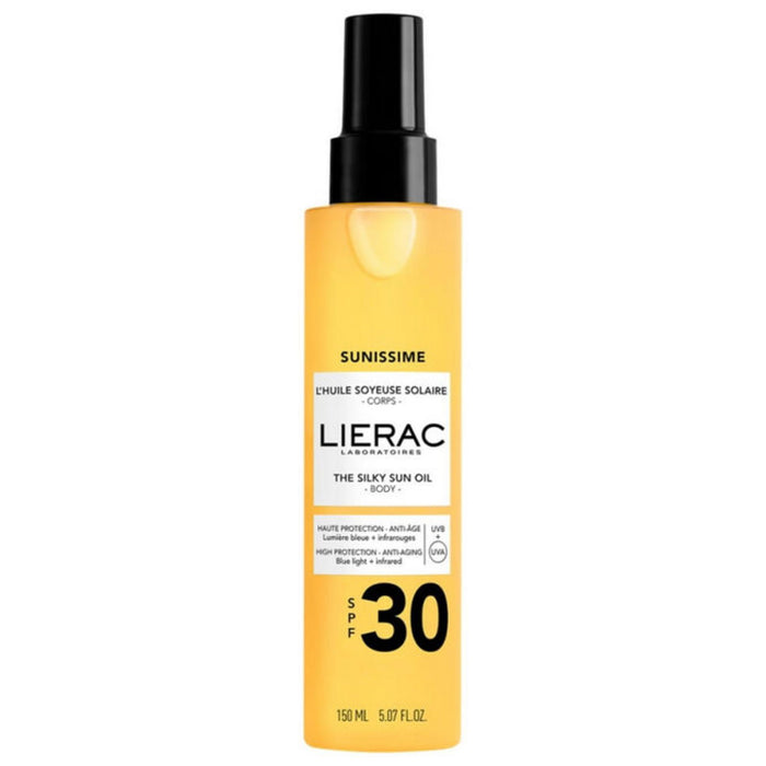 Ulei de protecție solară pentru corp Lierac Sunissime The Sun Silky Oil, hidratant, SPF 30, 150 ml