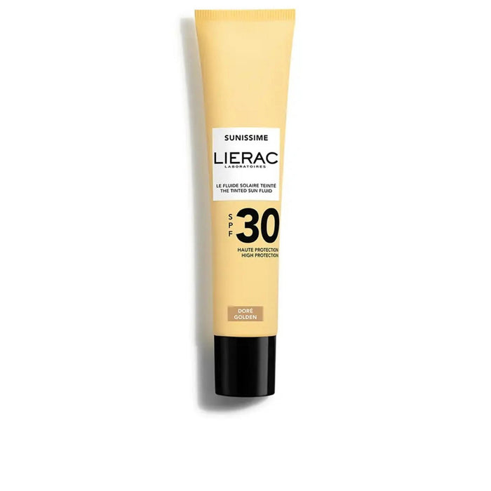 Fluid de protecție solară Lierac Sunissime, pentru față, nuanța Doré, antiîmbătrânire, SPF 30, 40 ml