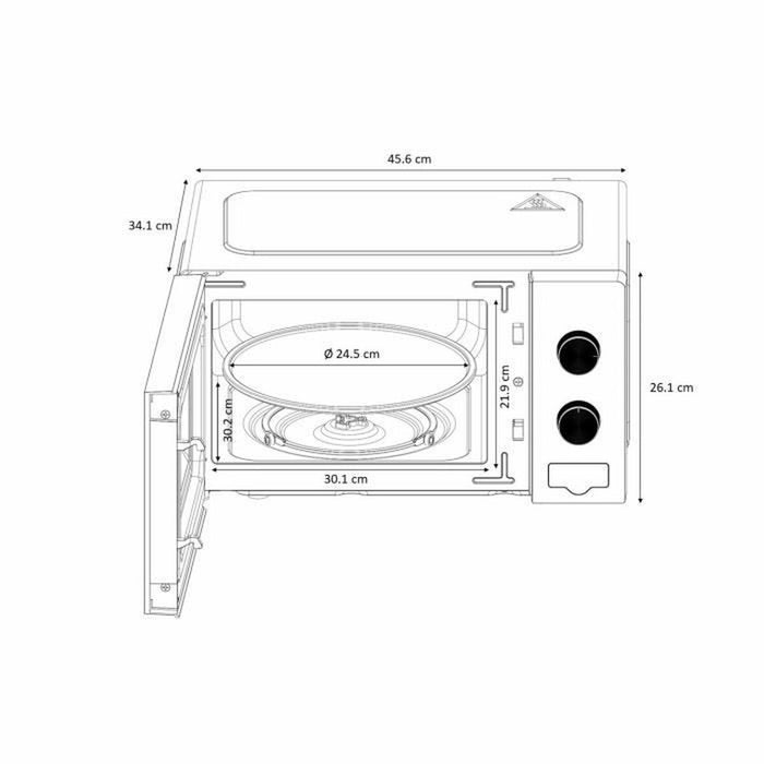 Cuptor cu microunde cu Grill Oceanic MO20B11 20 L 20 L