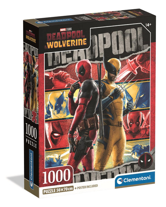 Puzzle Clementoni Compact Marvel Studios Deadpool & Wolverine, 1000 piese, 50 x 70 cm, 14+ ani