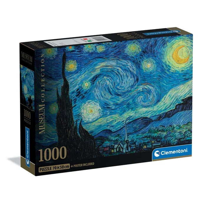 Puzzle Clementoni, colecția Museum Collection, Van Gogh - The Starry Night, 1000 piese, 70 x 50 cm