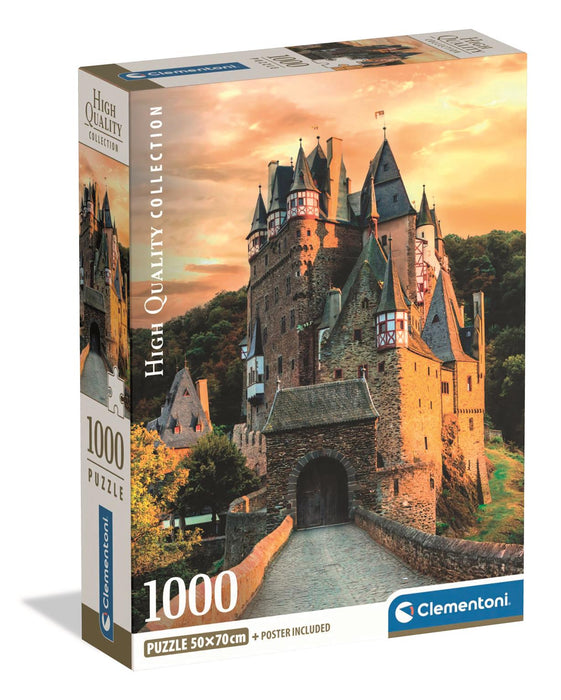 Puzzle Clementoni, High Quality Collection, Golden Hour at Eltz Castle, 1000 piese, 50 × 70 cm