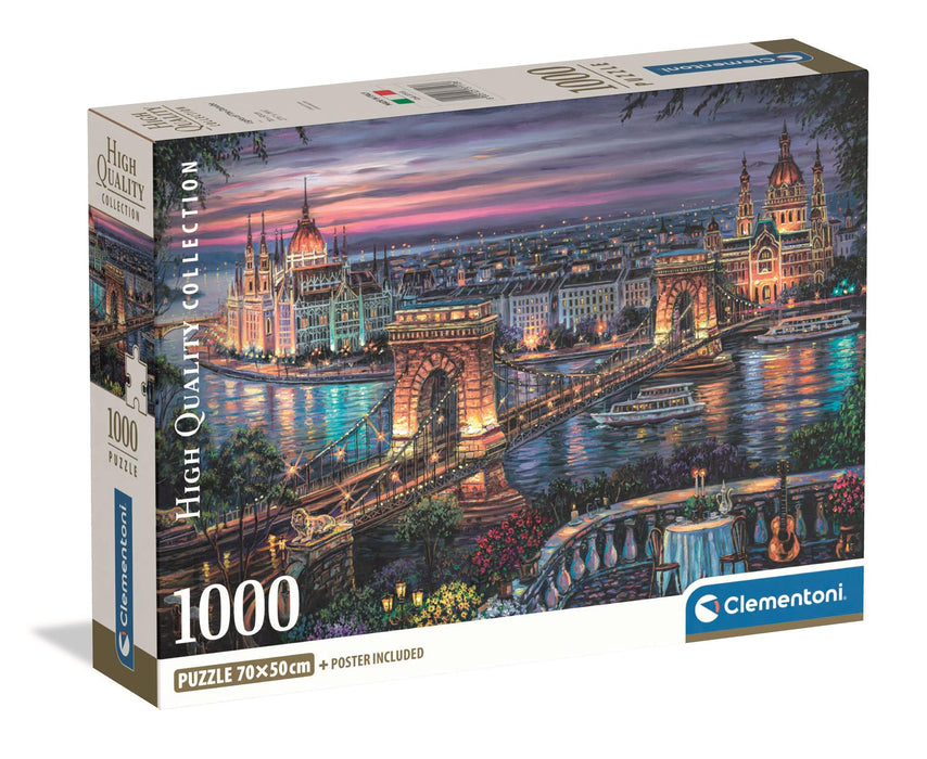 Puzzle Clementoni, High Quality Collection, Lights of the Danube (Budapest), 1000 piese, 70 × 50 cm