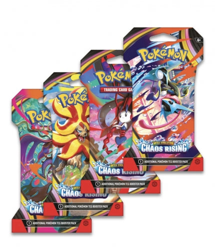 Pachet booster de cărți de joc Pokemon TCG Mega Evolution Chaos Rising, diverse modele, 6+ ani