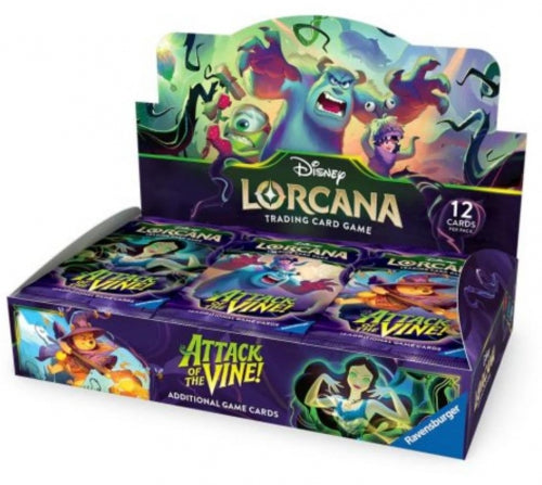 Cutie cu pachete de cărți de colecție Ravensburger Disney Lorcana, Attack of the Vine, 24 pachete, 12 cărți/pachet