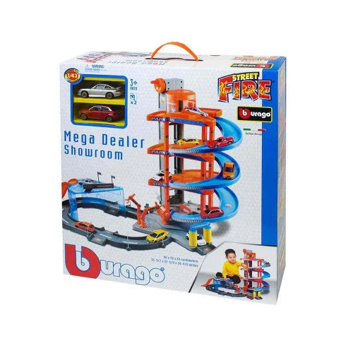 Set de joacă Bburago Street Fire Mega Dealer Showroom, diverse modele, scara 1:43