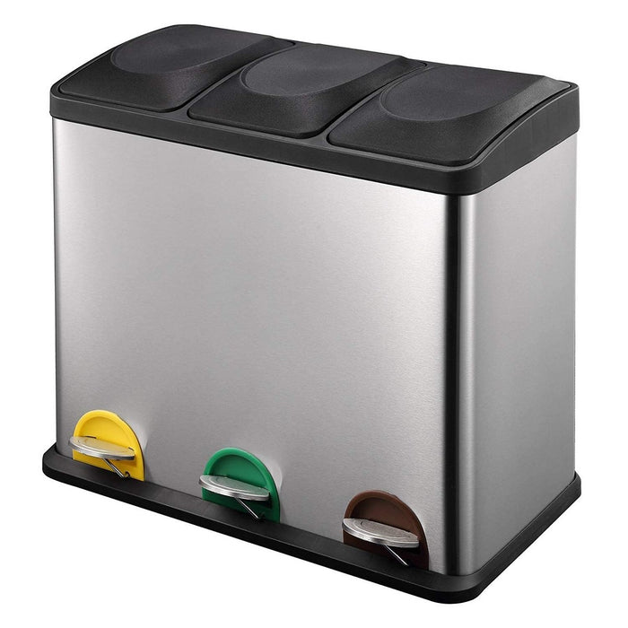 Găleată de gunoi pentru reciclare Kitchen Move Zoe Cu pedală Oțel inoxidabil Metal/Plastic 45 L