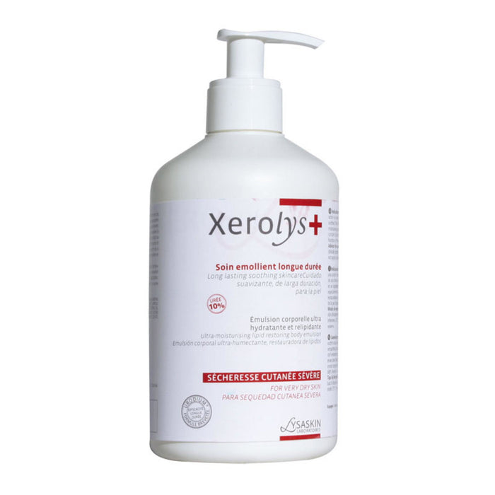 Emulsie pentru corp Lab Lysaskin Xerolys+, cu uree 10%, emolientă, pentru piele foarte uscată, față și corp, 500 ml