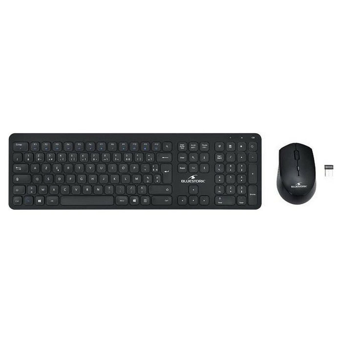 Tastatură și Mouse Bluestork Easy Slim AZERTY Negru Franceză