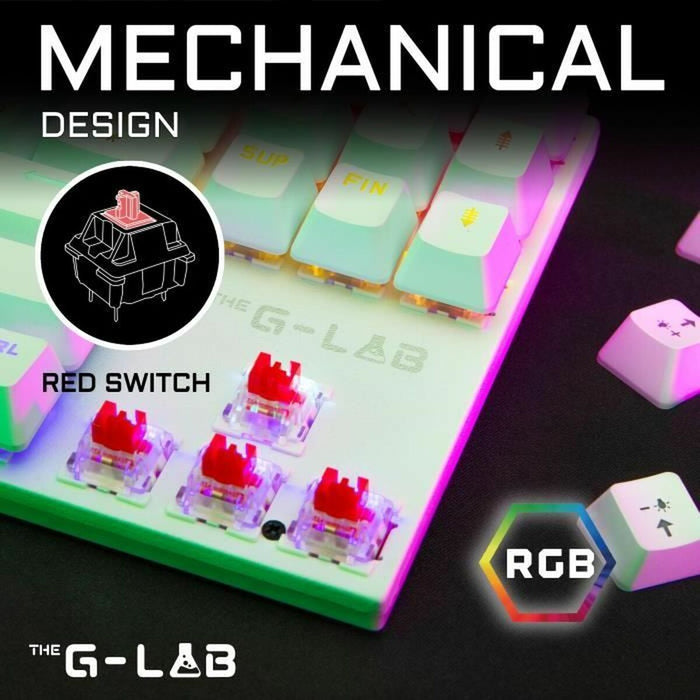 Tastatură și Mouse Gaming The G-Lab MERCURY W Alb
