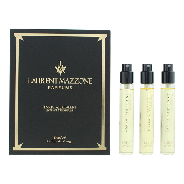 Set extract de parfum Laurent Mazzone Sensual & Decadent, unisex, 3 buc, 15 ml