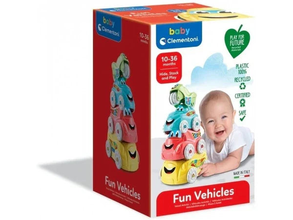 Set de mașinuțe Clementoni Baby Fun Vehicles, stivuibile, 10–36 luni