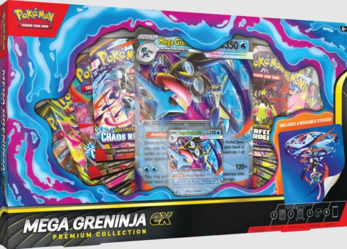 Set de cărți de joc Pokemon TCG Mega Greninja ex Premium Collection, 6+ ani