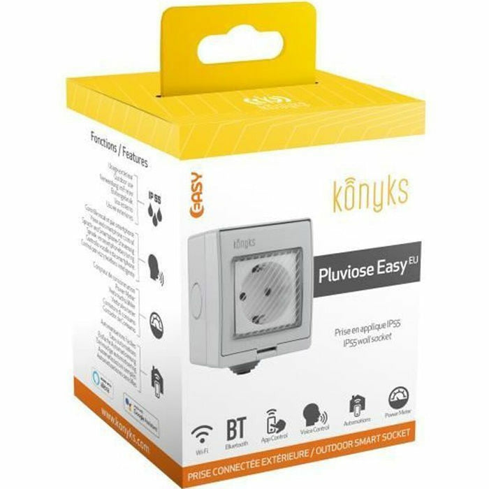 Priză Inteligentă Konyks Pluviose Easy Wi-Fi Bluetooth Exterior 90 - 250 V 16 A