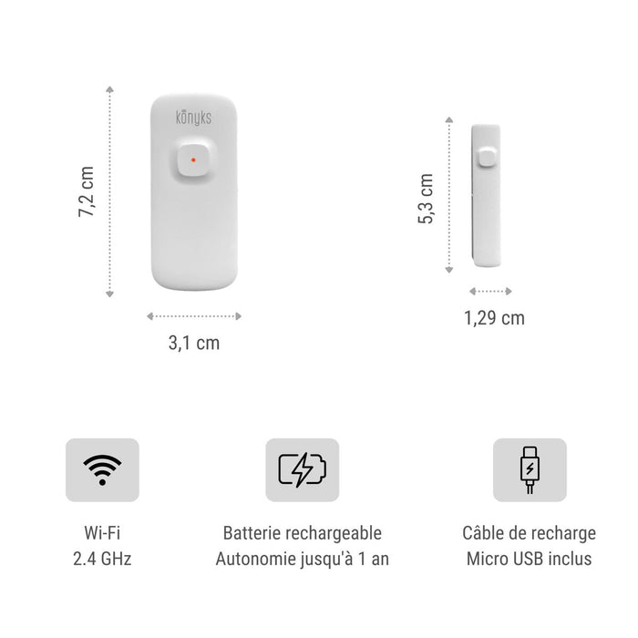 Detector de Deschidere pentru Uși și Ferestre Konyks Senso Charge 2 Wi-Fi 2,4 GHz