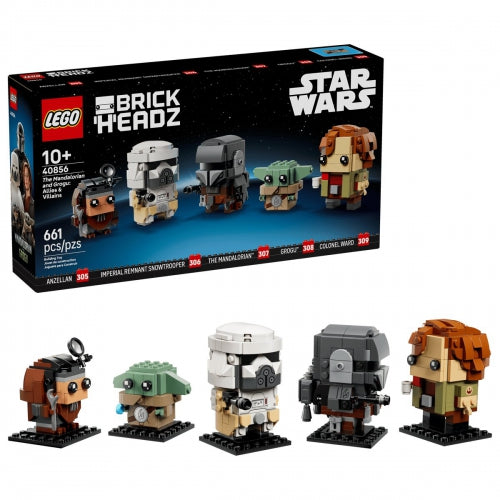 Set de construcție LEGO Star Wars BrickHeadz, The Mandalorian and Grogu: Allies and Villains, 661 piese, 10+ ani