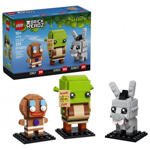 Set de construcție Lego BrickHeadz Shrek, Donkey și Gingy, 259 piese, 10+ ani