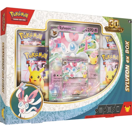 Set de cărți de joc Pokemon TCG, 30th Celebration Sylveon ex Box, 6+ ani