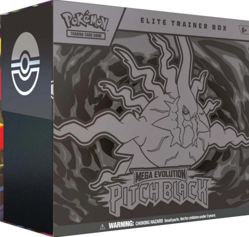 Set pentru jocul de cărți Pokemon TCG, Mega Evolution Pitch Black Elite Trainer Box, 6+ ani