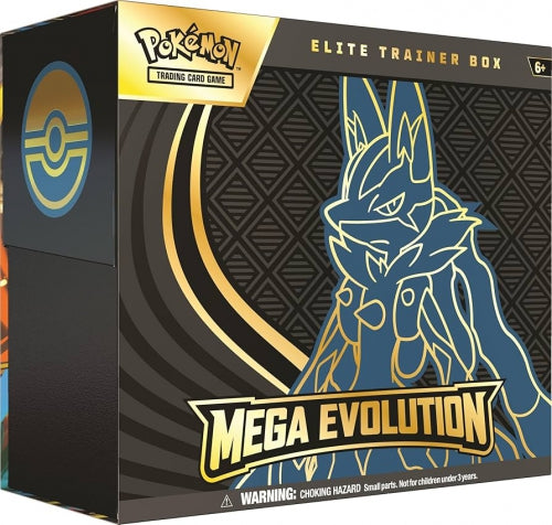 Set de cărți de joc Pokemon TCG Mega Evolution Elite Trainer Box, Lucario, 6+ ani