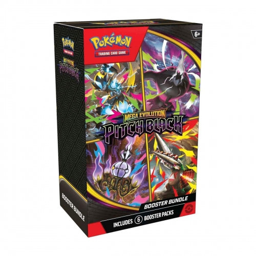Pachet de boostere Pokemon TCG Mega Evolution, Pitch Black, 6 pachete, 6+ ani