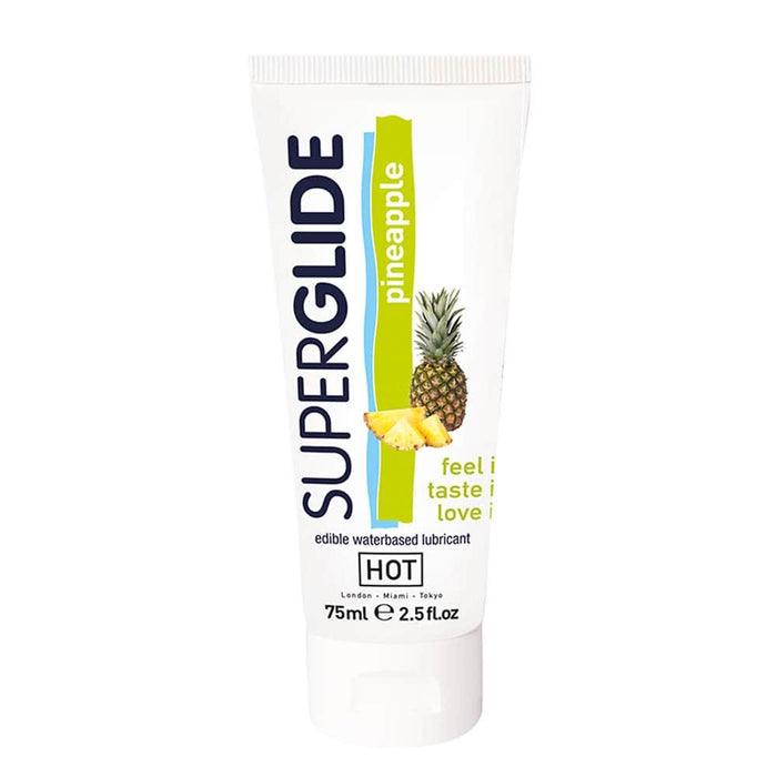 Lubrifiant pe bază de apă, Hot Superglide, aromă de ananas, 75 ml