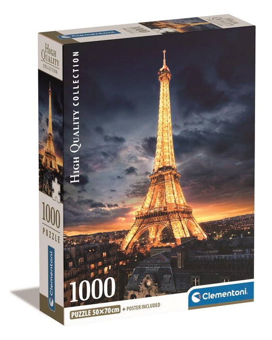 Puzzle Clementoni Compact, Tour Eiffel, 1000 de piese, 50 × 70 cm